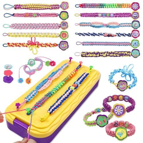 Kit DIY Pulseiras com Caixa Organizadora Conjunto de Artesanato Infantil Criativo Presentes de Natal e de aniversário
