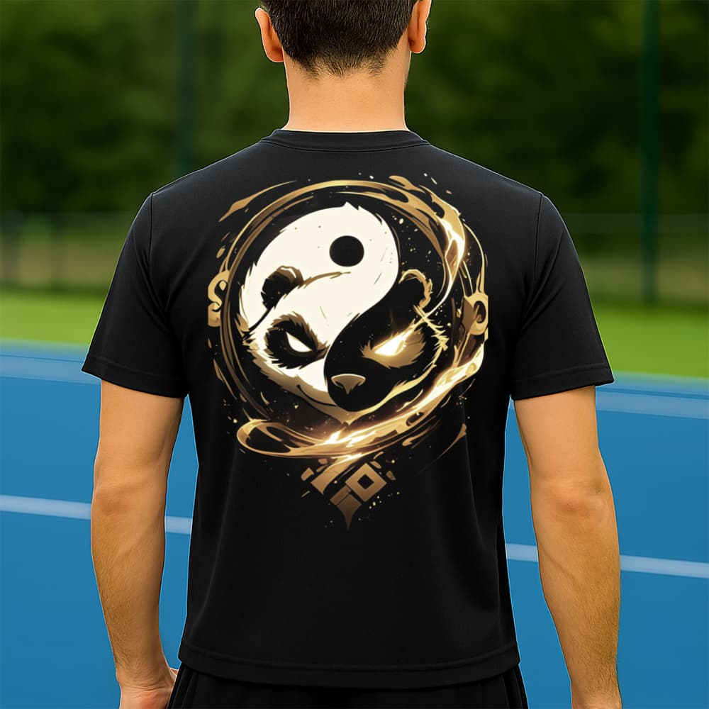 Camiseta Dry Fit Masculina Estampada Panda Dourado P ao GG Leve Respirável Academia Treino