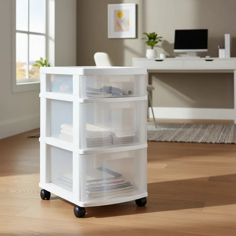 Gaveteiro Organizador com Rodinhas Multiuso 3 Gavetas Transparente  –Agraplast 932