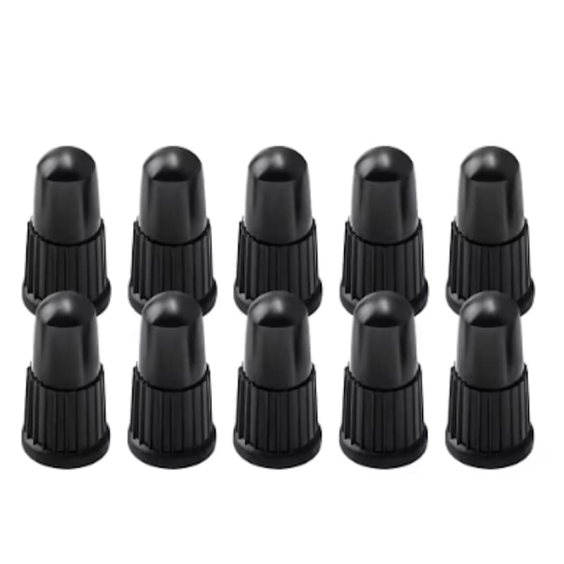 Tampa De Bico Fino Válvula Presta Plástico Preto (10pças).