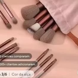 Kit 13 Pincéis de Maquiagem Pincéis Profissionais Maquiagens 13 Peças Kit Pincéis Maquiagem e Sonbraselhas