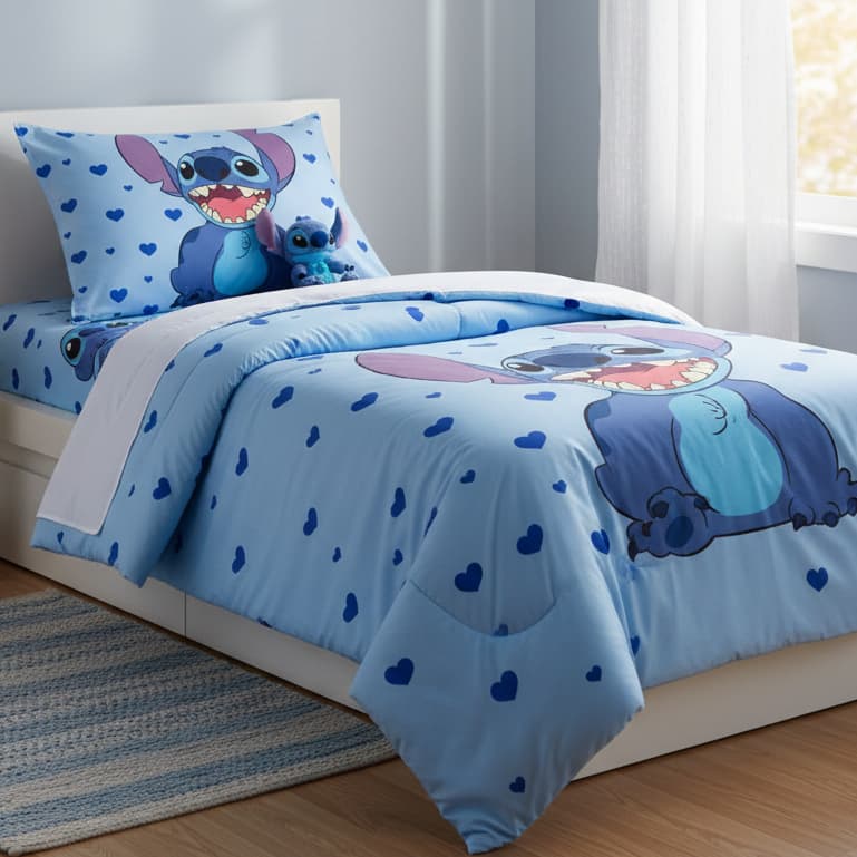 KIT EDREDOM ESTAMPADO INFANTIL STITCH 02 PEÇAS DUPLA FACE VÁRIAS ESTAMPAS PROMOÇÃO !