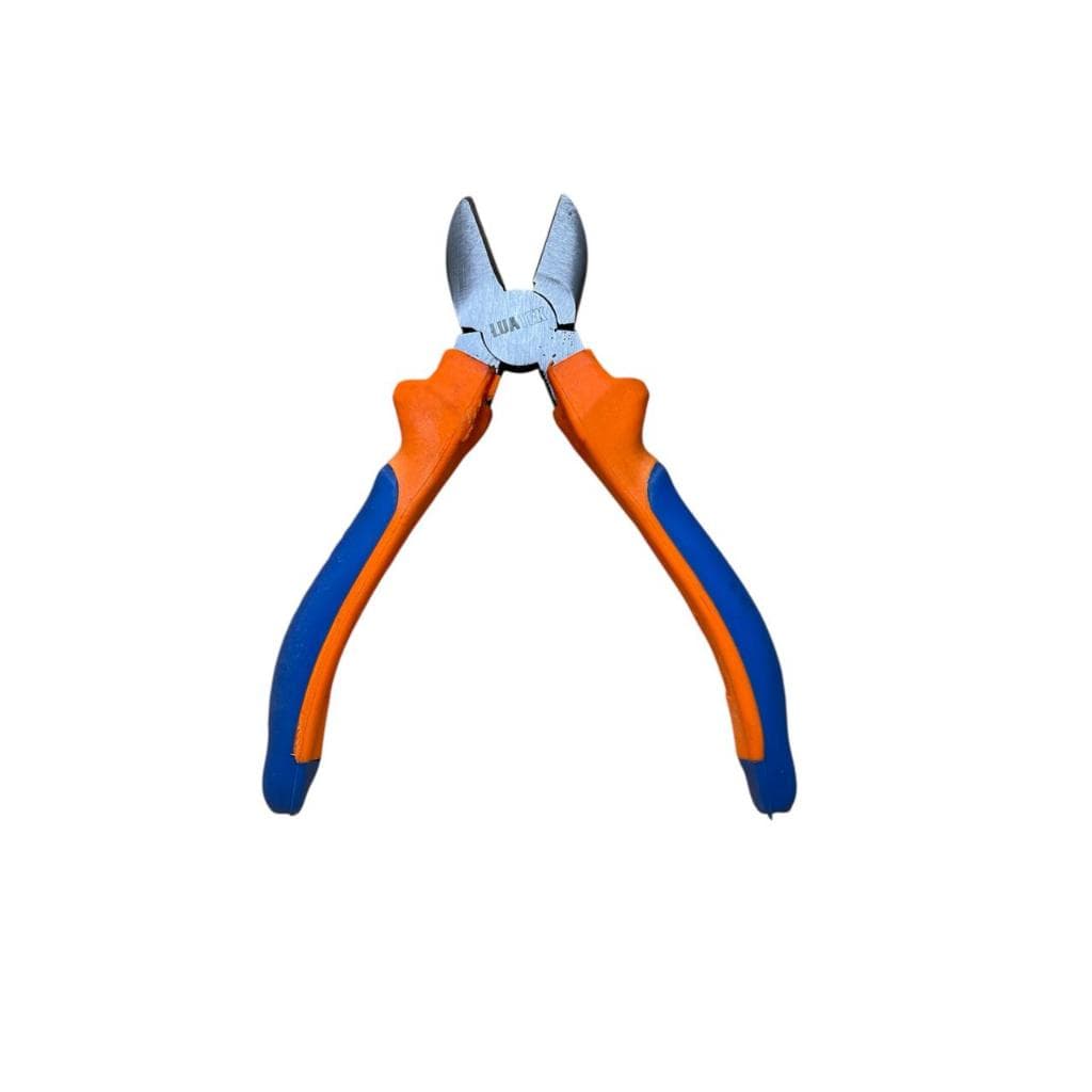 Alicate De Corte Diagonal Cabo Emborrachado 6 Polegadas Laranja Com Azul