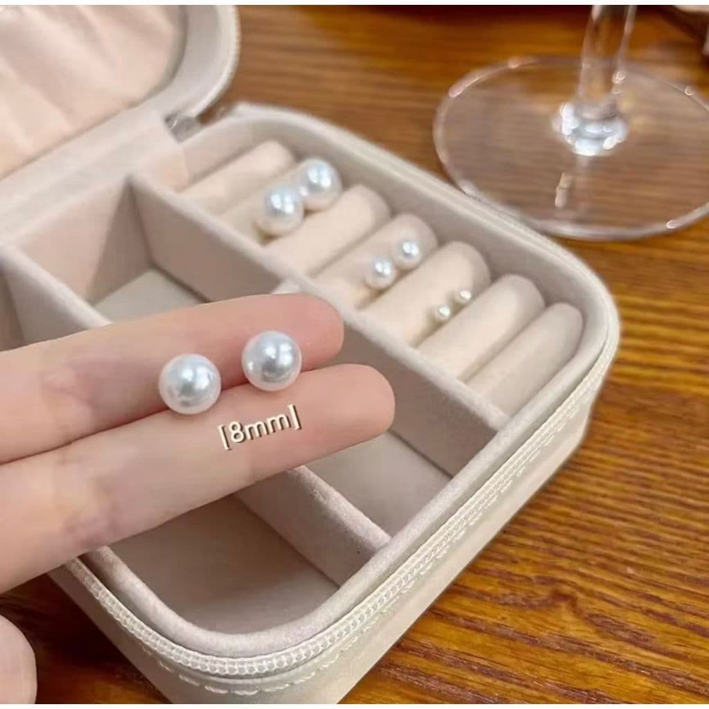 1 Par De Brinco Pérola Clássica 8mm – Elegante e Versátil