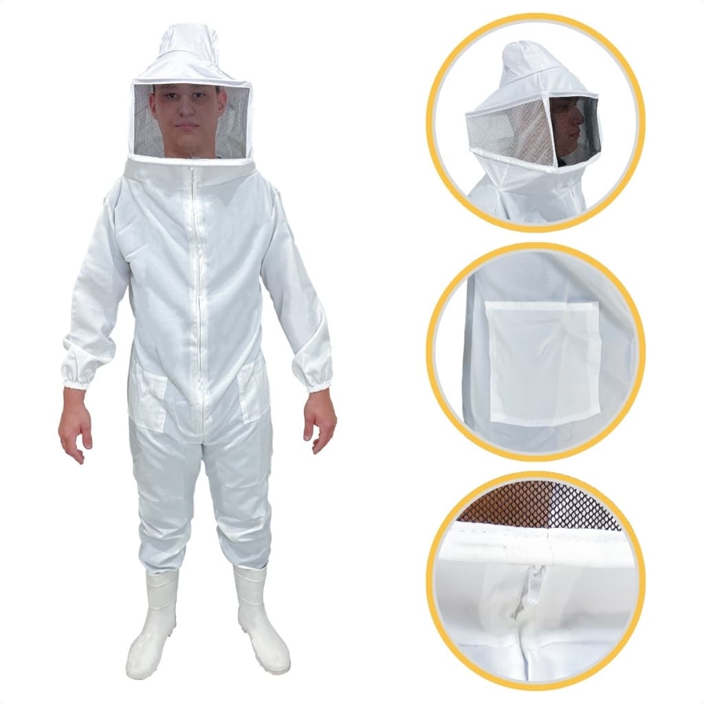 Roupa Macacão Apicultor Apicultura Mexer Tirar Mel Abelha Proteção Completa Profissional Poliéster