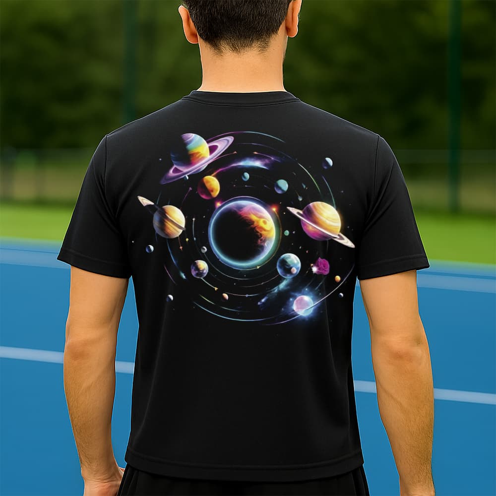 Camiseta Dry Fit Masculina Estampada Rotação Lactea P ao GG Leve Respirável Academia Treino