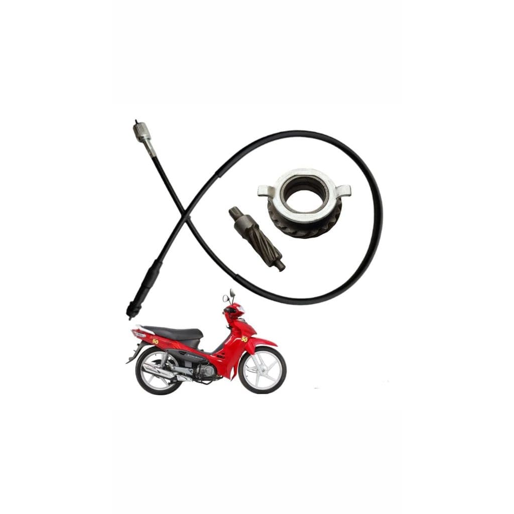 Cabo + Engrenagem + Pinhão Velocímetro Dafra Zig 50 (FREIO A TAMBOR)