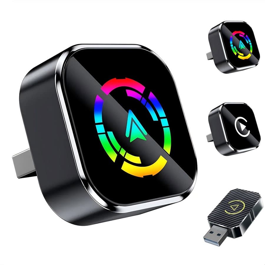 2026 Novo 2 em 1 Adaptador Sem Fio CarPlay & Android Auto - Dongle Inteligente WiFi, Para iPhone/Android, Volvo Benz MG