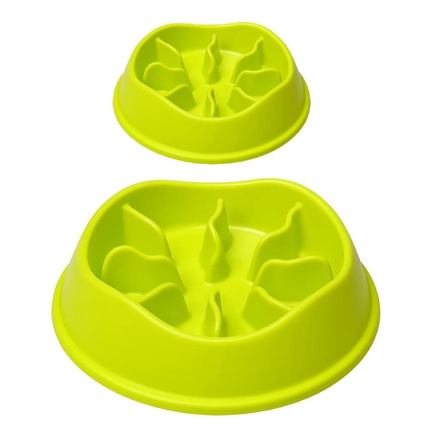 Kit  2 Comedouro Pet Lento Interativo Stark Slow Verde 350 e 550 Ml