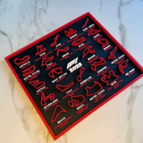 Quadro Fórmula 1 F1 3D | Pistas Oficiais 2025 | Decoração Automobilismo, Formula 1