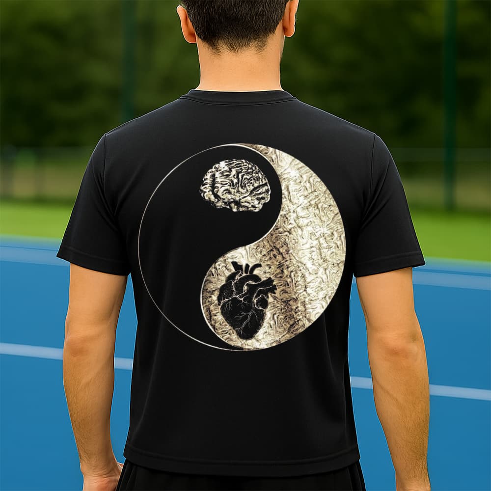 Camiseta Dry Fit Masculina Estampada Ying Yang Humano P ao GG Leve Respirável Academia Treino