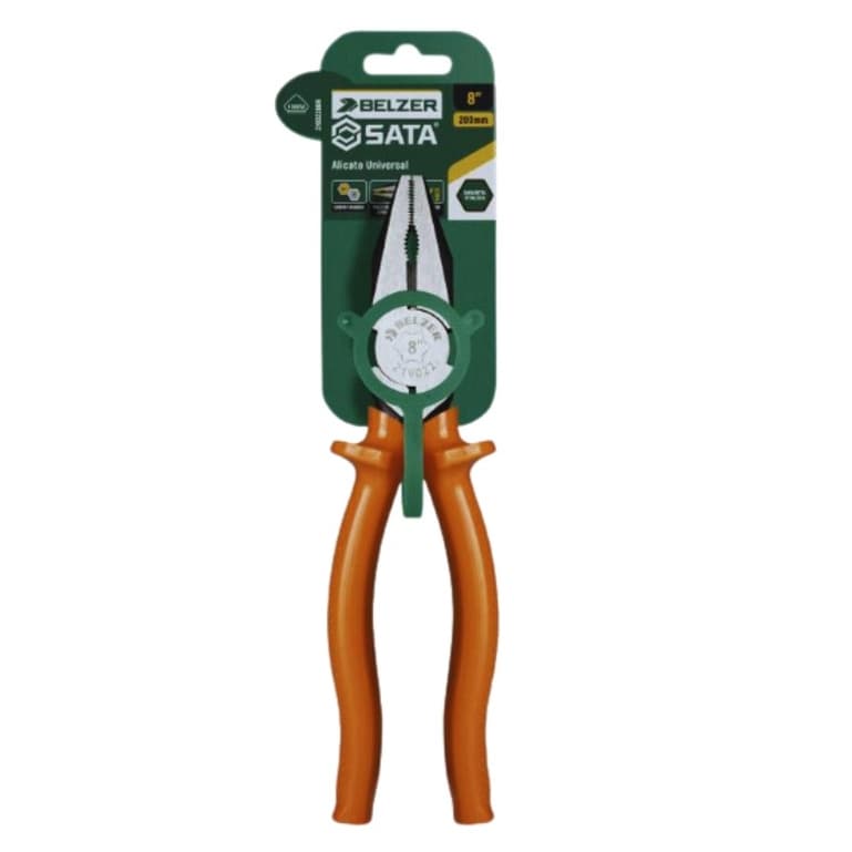 Alicate Universal Eletricista Pvc 8' Black Belzer/Sata