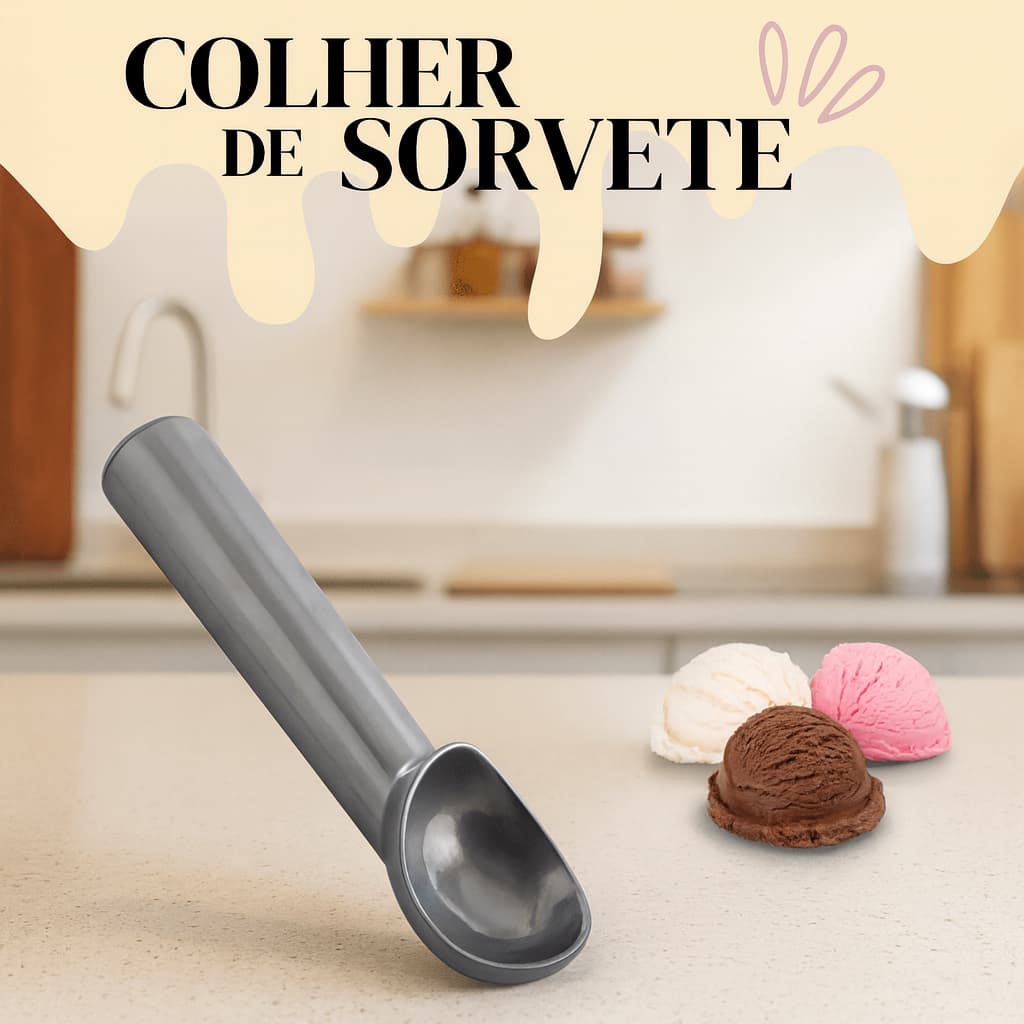 Colher Concha Pegador De Sorvete Inox Bola