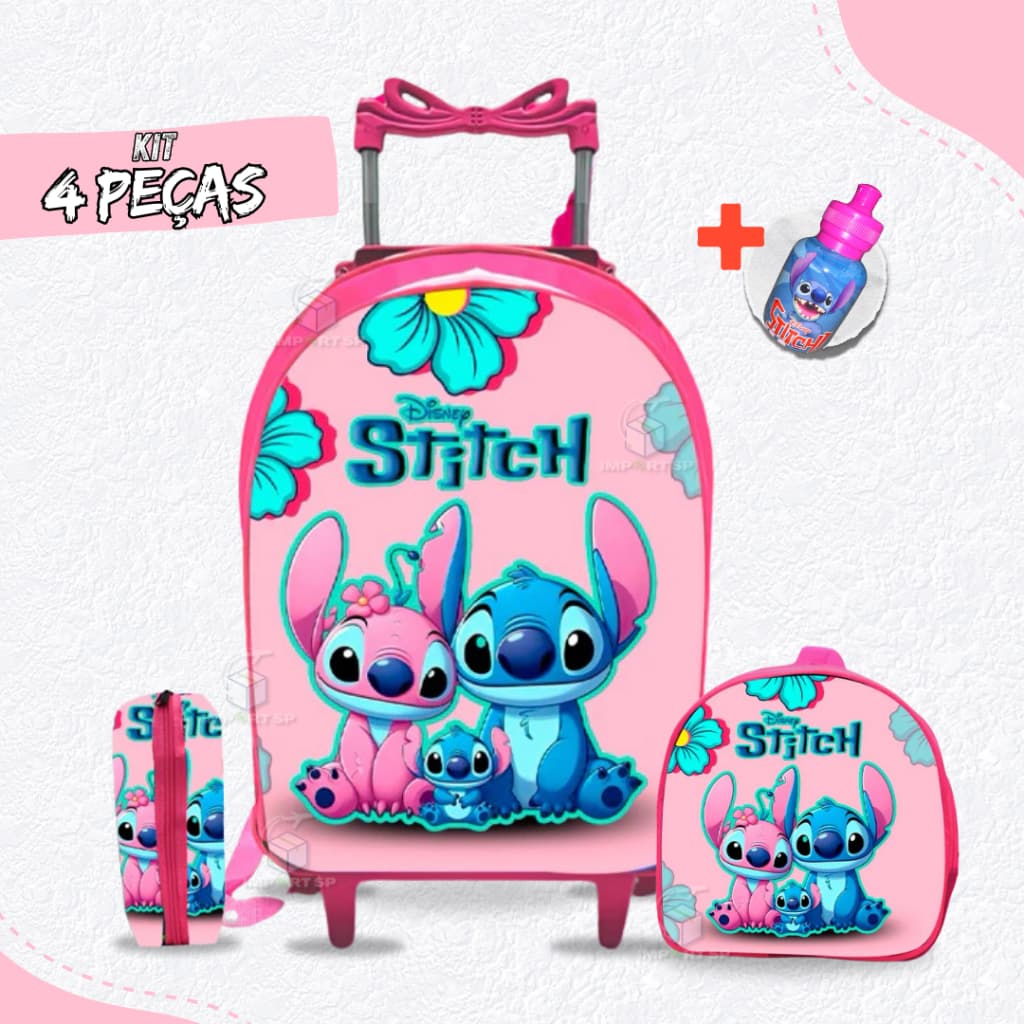Mochila Escolar Stitch Rodinha