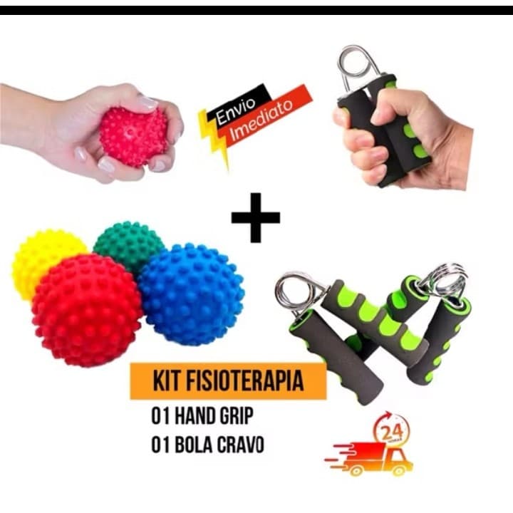 KIT HandGrip e ou Bolinha Fisioterapia Fortalecedor de Mão e Antibraço PET