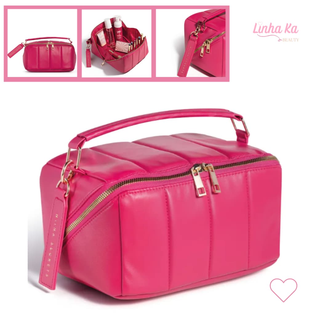 Nécessaire Pink Puff Niina Secrets Eudora Maleta de Make Necessaire Pink Frasqueira