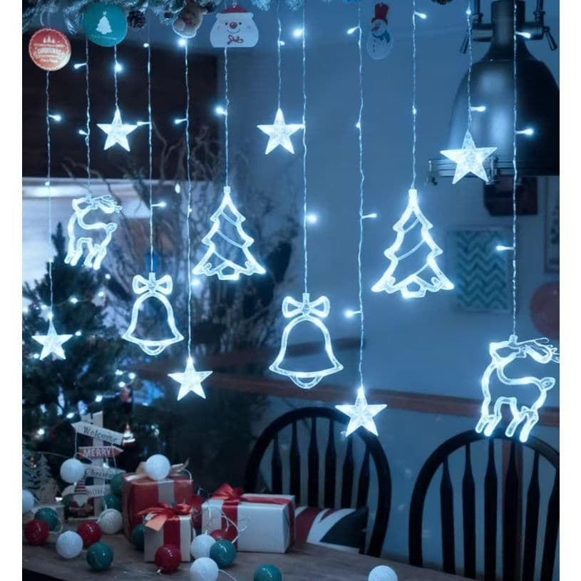 Cascata 138 Led's com Formatos 110v 3M Luzes Natal Festa