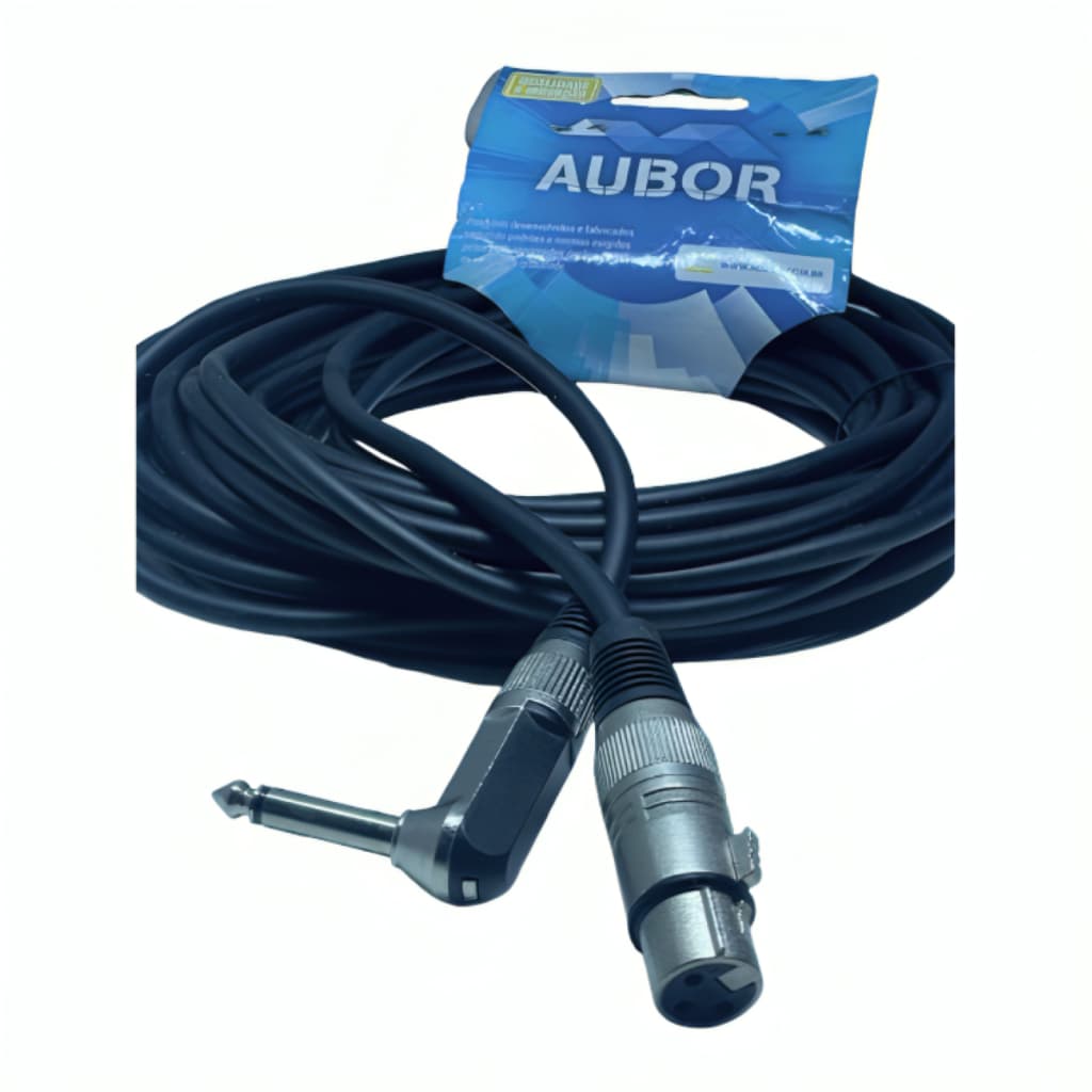 Cabo para Microfone 10 Metros P10 x XLR Canon femea, Reforçado e flexivel