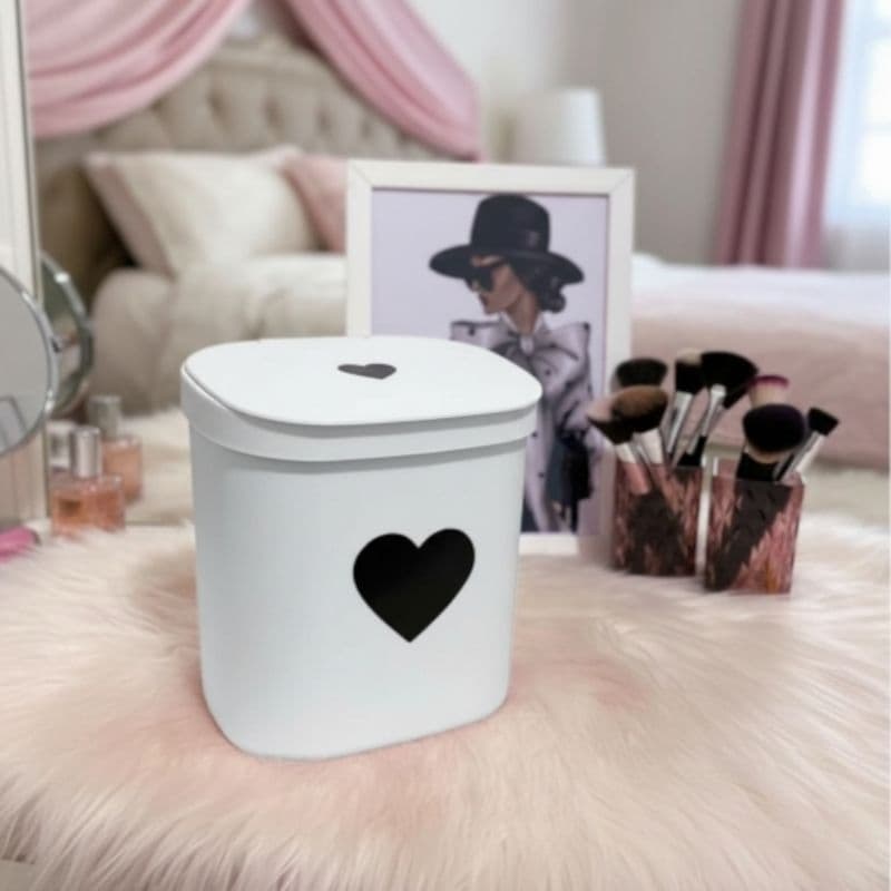Lixeira Personalizada Penteadeira Salão Ateliê Branca
