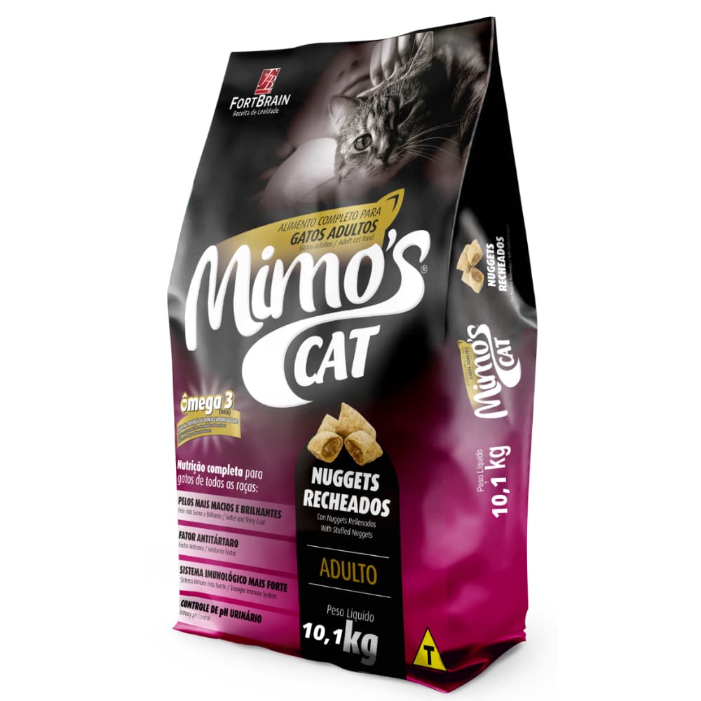 Mimos Cat Nuggets Recheados 10,1 Kg Ração para Gatos