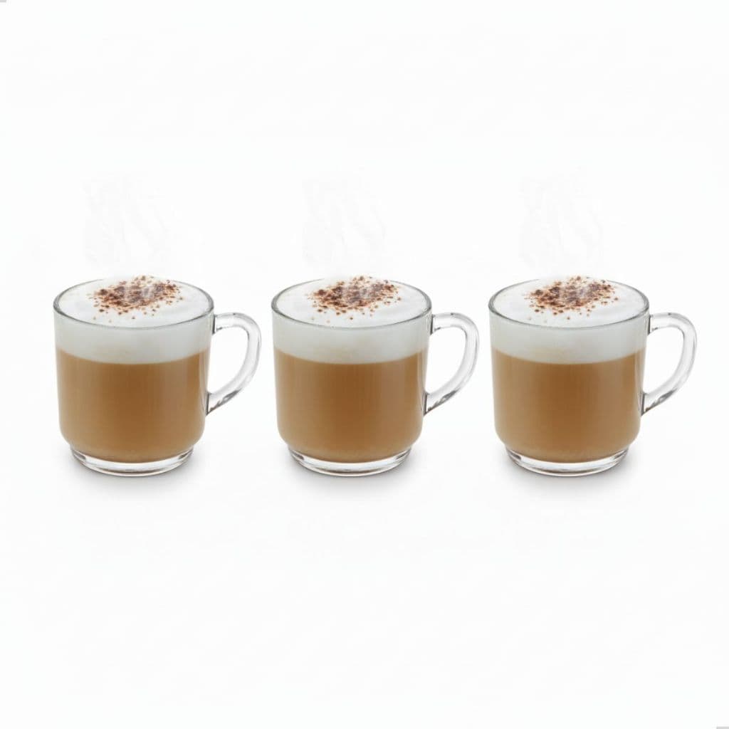 Kit 3 Canecas Vidro New Coffe Em Casa Transparente Tem Café Chá 250ml