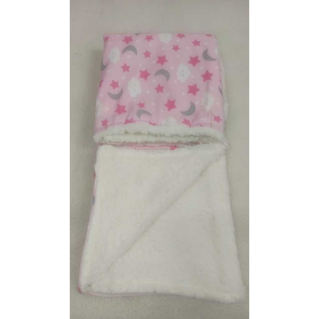 Mantinha Para Bebê Dupla Face Microfibra (Colorida) e Sherpa 0.80 cm. x 1.00m.