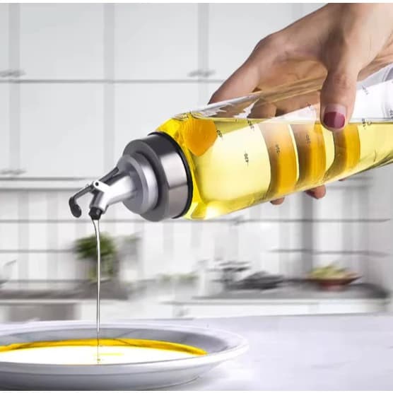 Dispenser de Vidro 500ml para Azeite e Óleo com Tampa – Elegante e Funcional sem alça