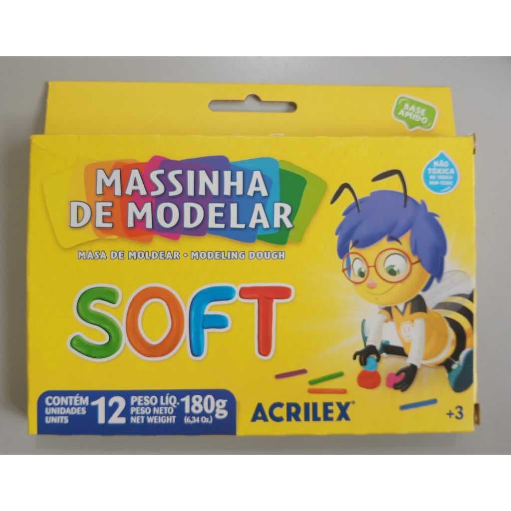 Massa de modelar Soft 180g com 12 cores 07312 Acrilex