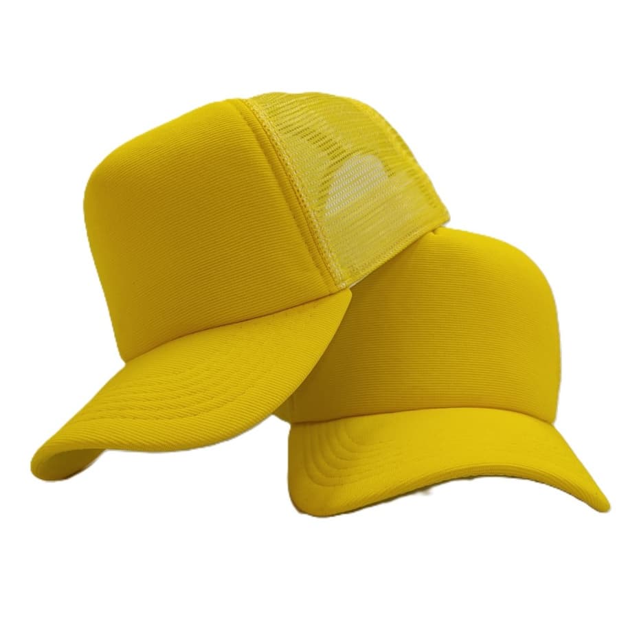 Bone Trucker Tela Liso Amarelo Unissex Casual Barato
