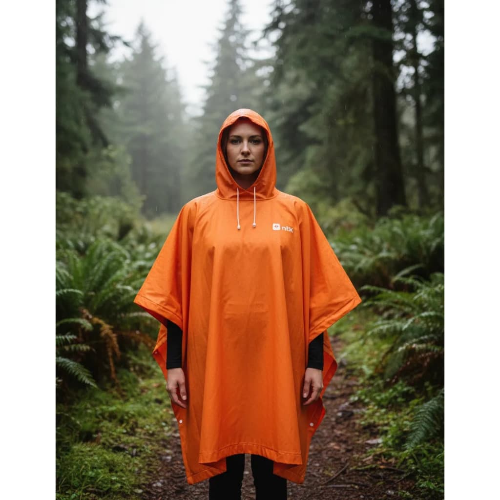Capa de chuva poncho compacto impermeável ntk nautika laranja