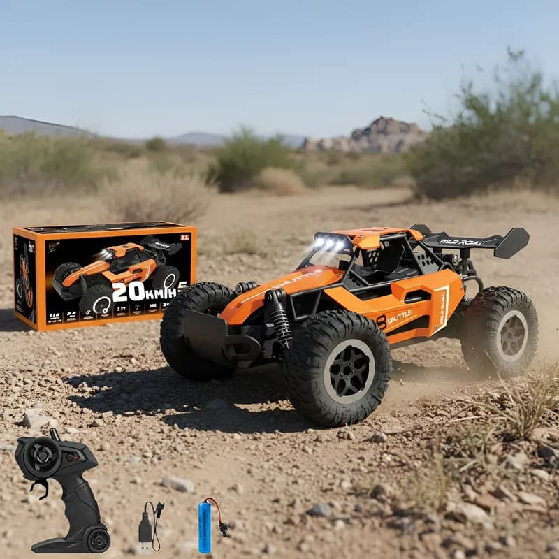 Carrinho De Controle Remoto 2.4 Ghz Recarregável 9 Funções 4x4 Off Road Elétrico Luz Frontal 20km/H