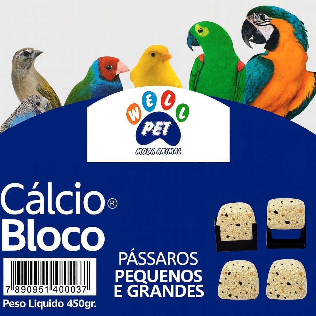 CÁLCIO BLOCO NATURAL - CAIXA C/ 20 UNIDADES - 450G