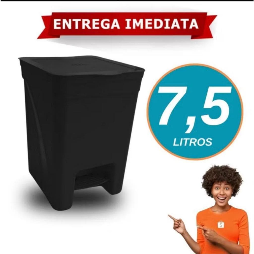 Lixeira com pedal 7,5L Util