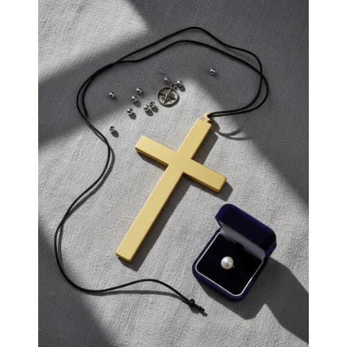 Colar Cruz Crucifixo Simples Padre Acessório Fantasia