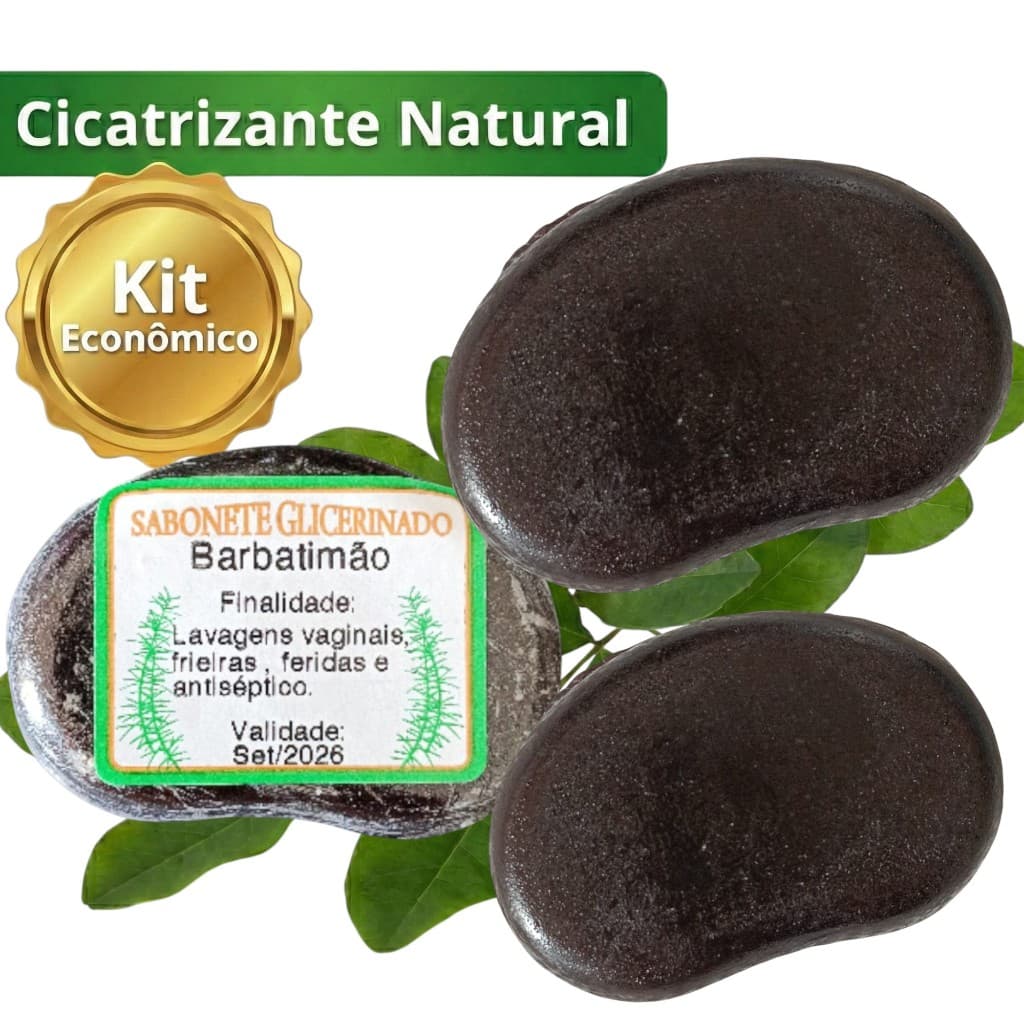 Kit Barbatimão 03 Sabonetes Cicatrizante
