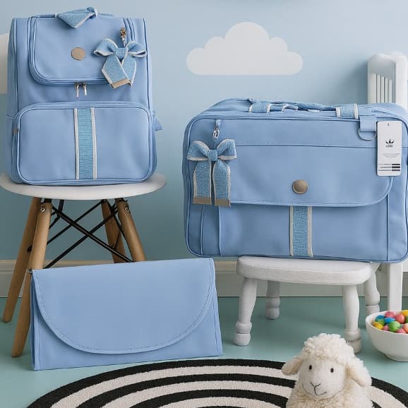 Bolsa Maternidade com Alça Regulável – Kit com Mala para Menina/Menino