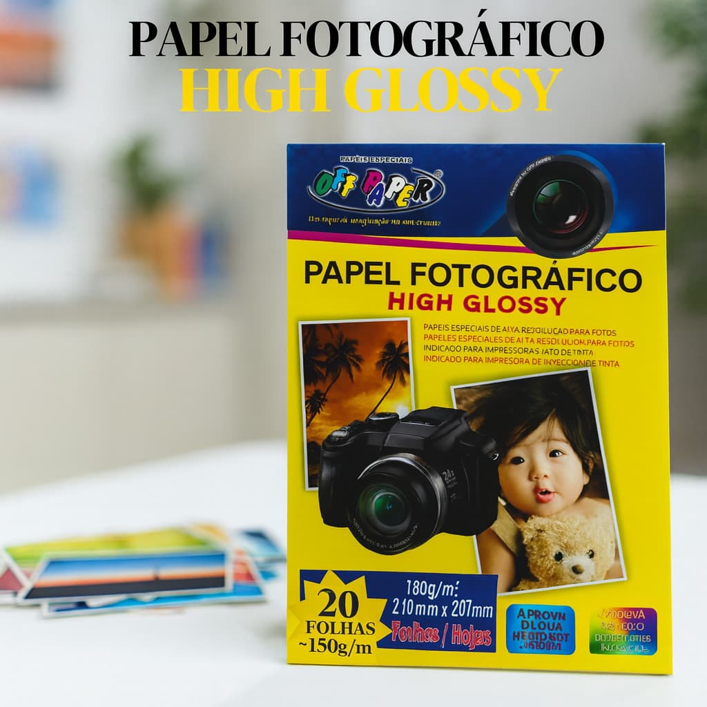 Papel Fotográfico A4 180g Glossy Resistente a Água