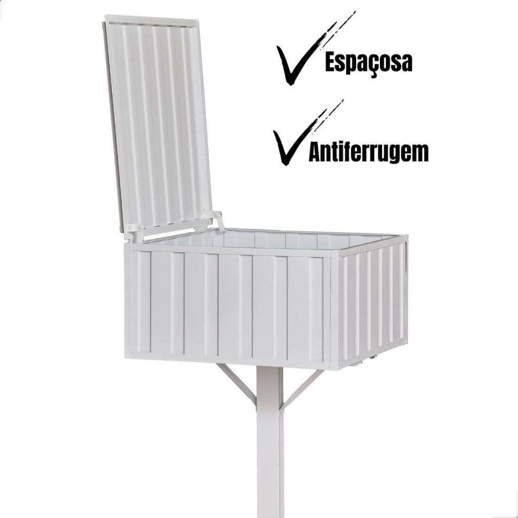 Lixeira de Rua Calçada de Embutir Totalmente Fechada Com Tampa Para Casa Condomínio Prédio Reforçada Aço