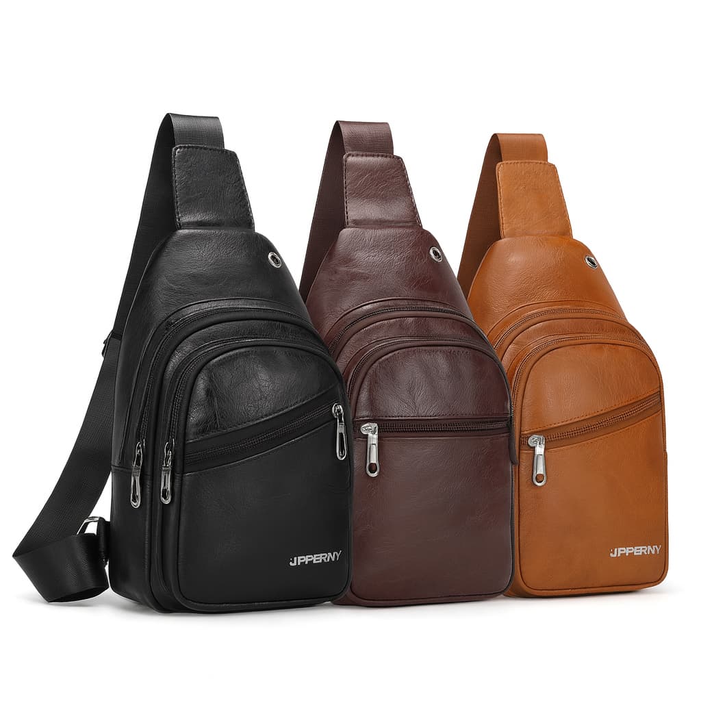 Bolsa Mochila De Peito Tiracolo Bag Bolsa De Couro Sintético Transversal Masculina