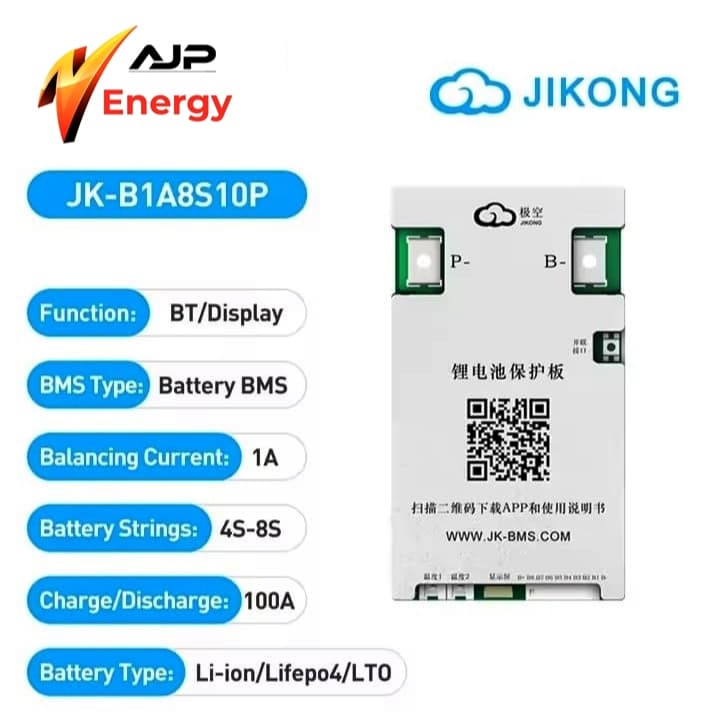 BMS Smart JK  100Ah a 200ah 3s a 8S  12/24V Li-íon LiFePO4 Balanceador ativo placa equilíbrio