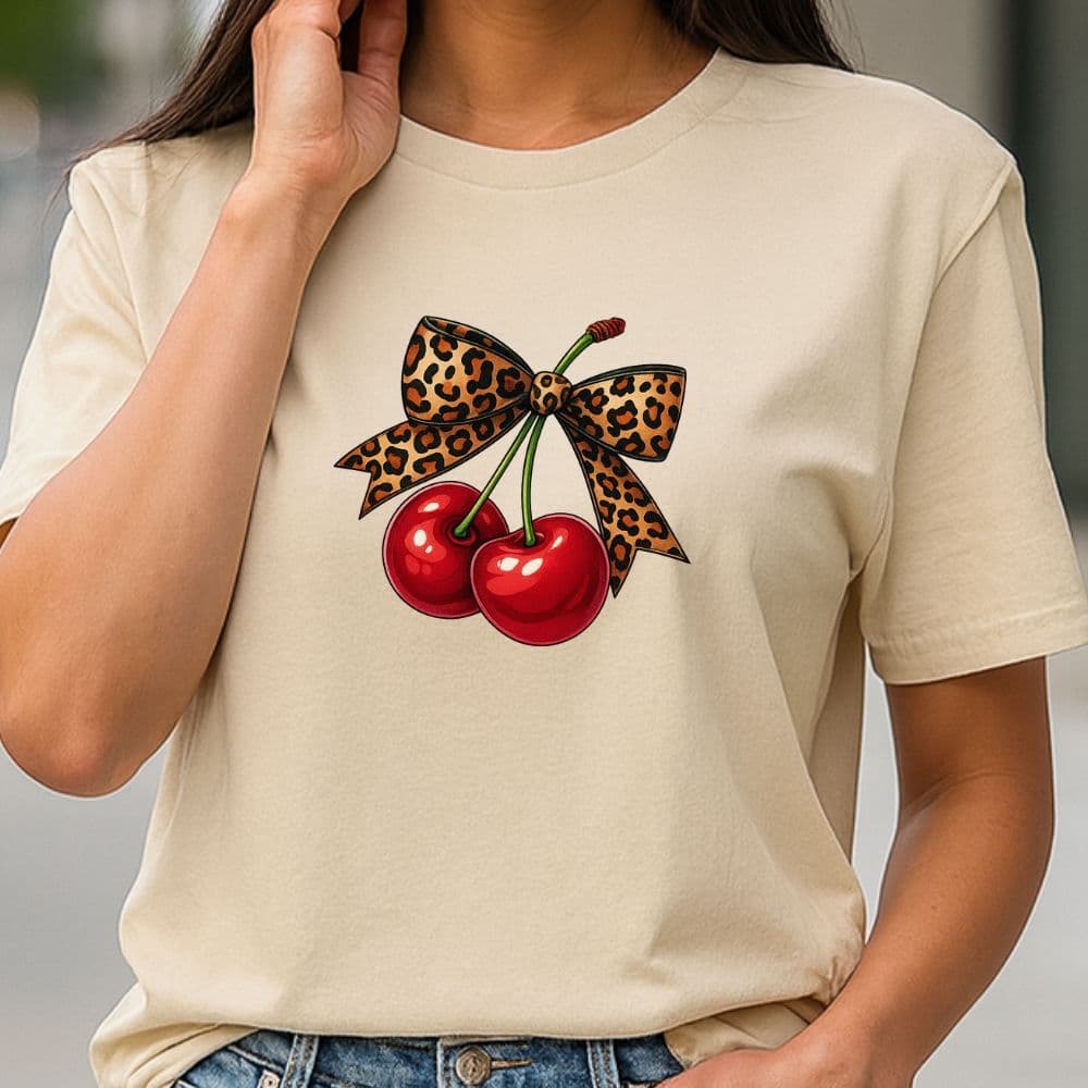 Blusa T-shirt Feminina Estampa Cereja Fruta Algodão Linda