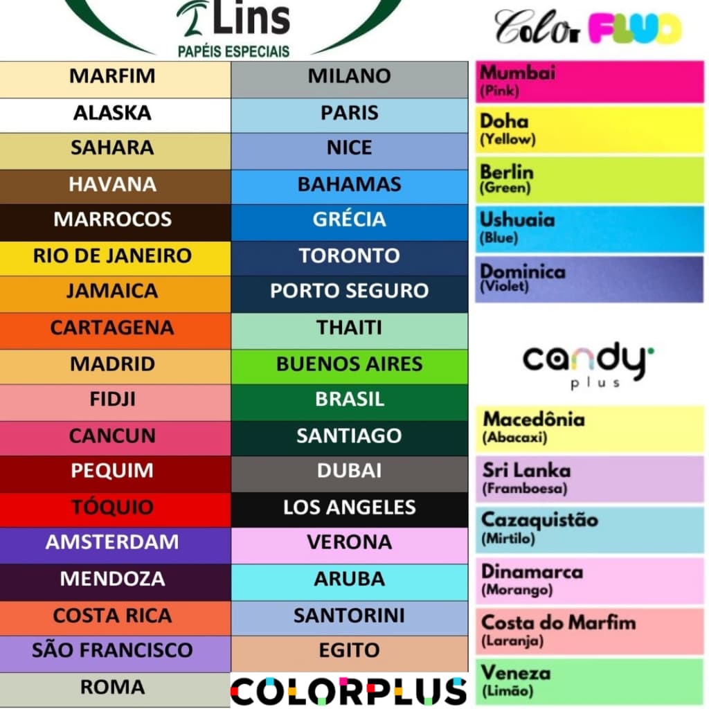 Papel Color Plus Cores Variadas 120g / 66x96 / 3 Unid ESCOLHA A COR