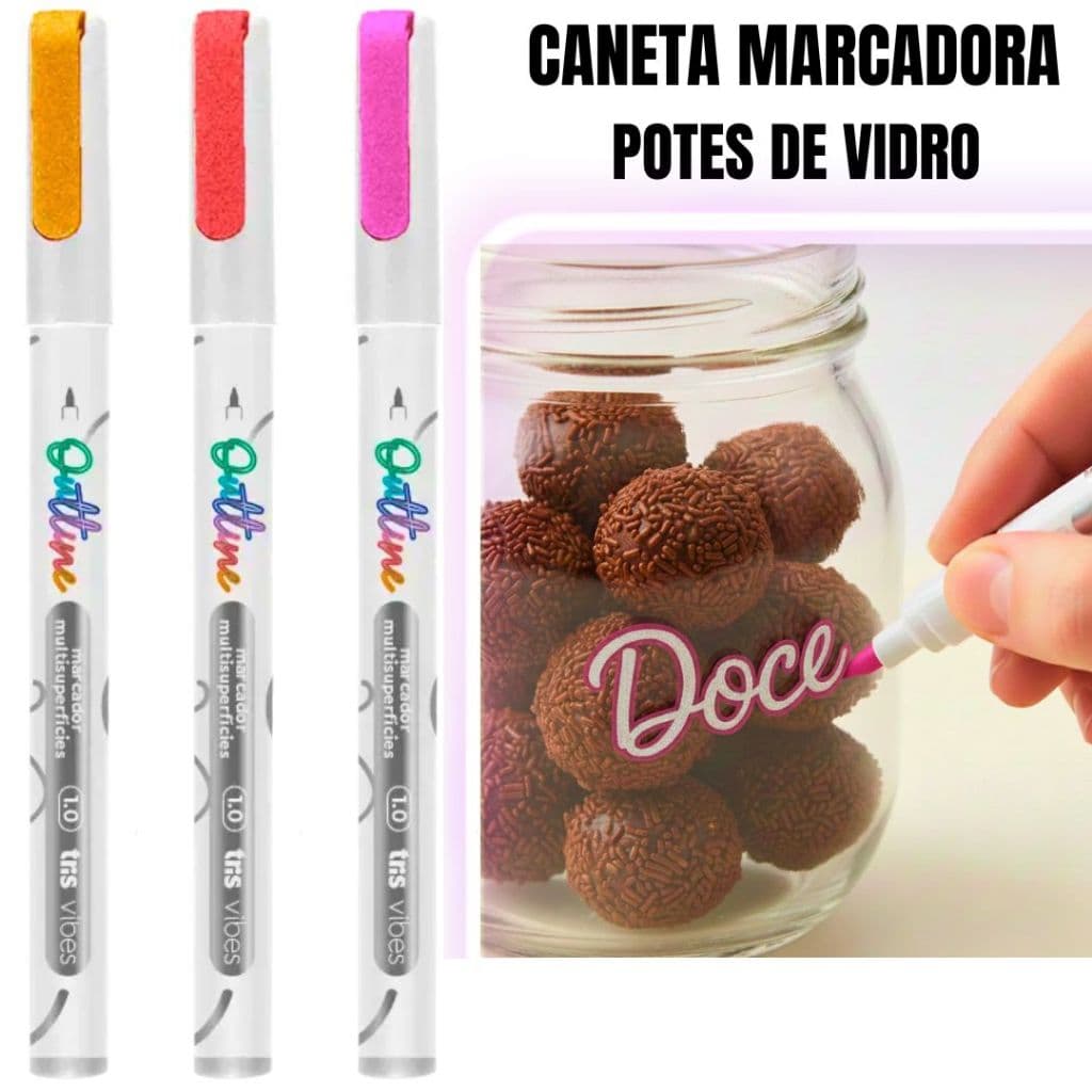 Caneta Marcadora Escrita Etiqueta Para Temperos Mantimentos Potes De Vidro Geleias Iogurtes Lavável Reutizável