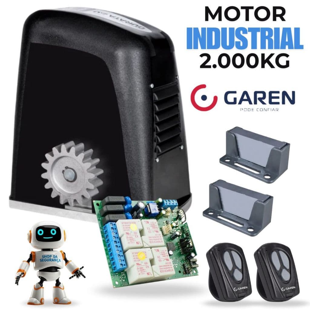 Motor Deslizante Industrial Durata 3/4hp para portões de até 2000 Kg Garen 220v