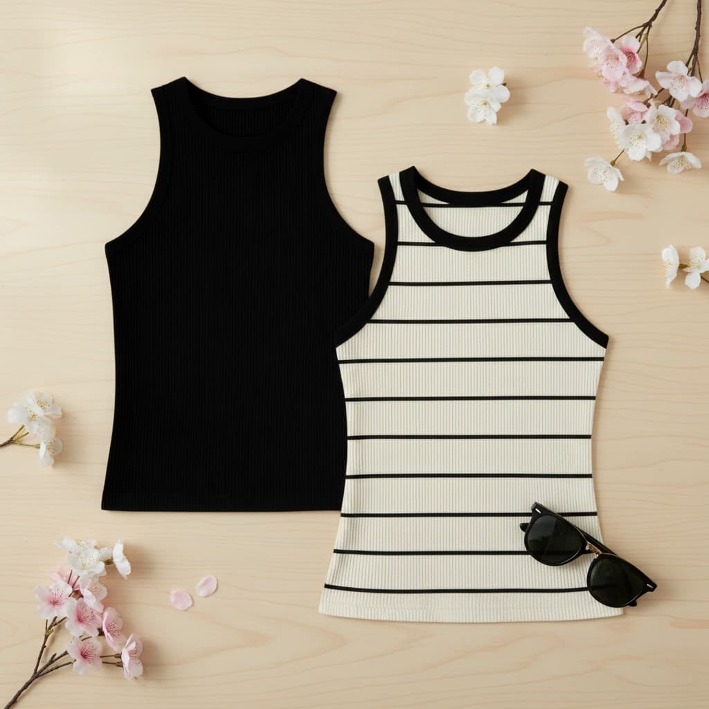 Blusinha Regata Feminina Ribaninha Básica Moda Blogueira Tendencia Look Moderno e Confortáve Tamanho Único