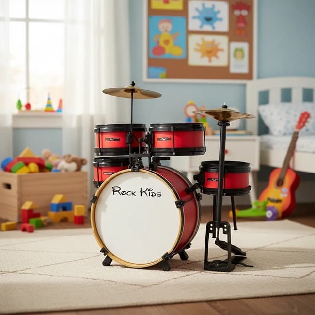 Bateria Infantil Rmv Rock Kids Com Chimbal Vermelho