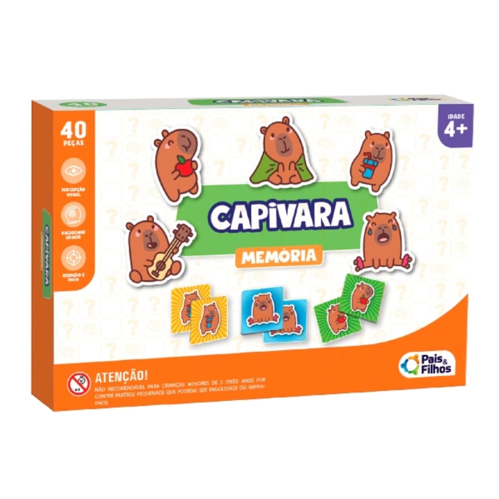 Jogo da Memória Capivara 40 Peças - Pais e Filhos