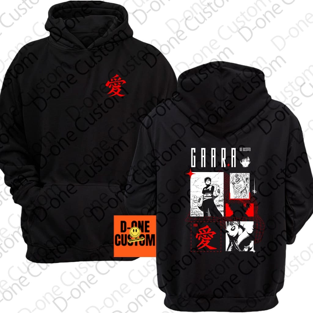 Moletom Gaara do Deserto Blusa Fã De Anime Presente Amor Símbolo Frente Costa Montagem Personagem