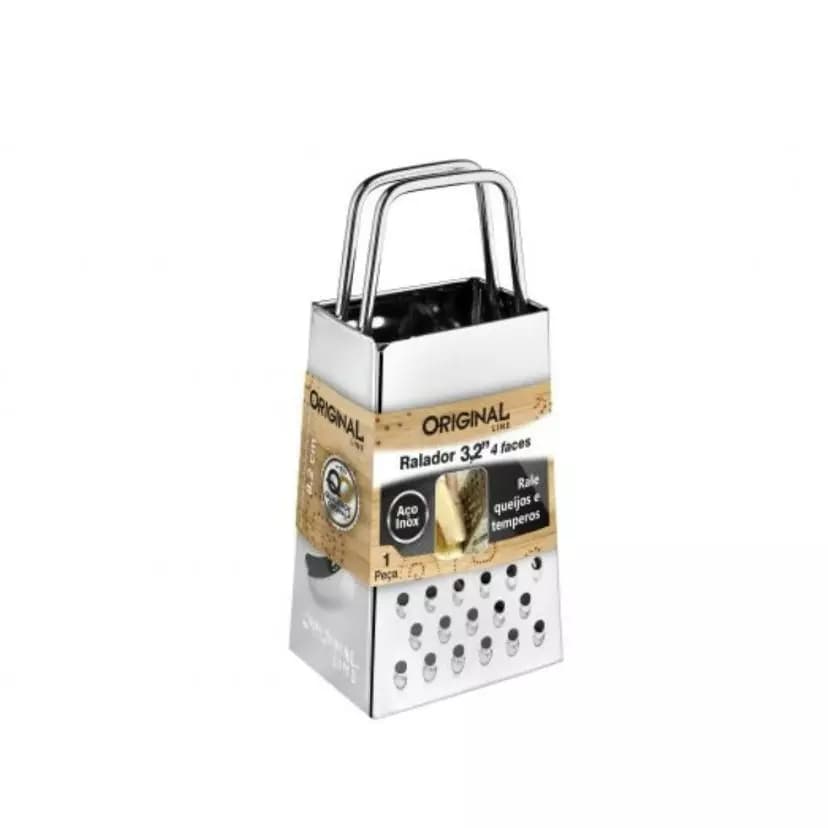 Mini Ralador Inox Noz Moscada Queijo Alho 4 Faces Aço Inox Original Line