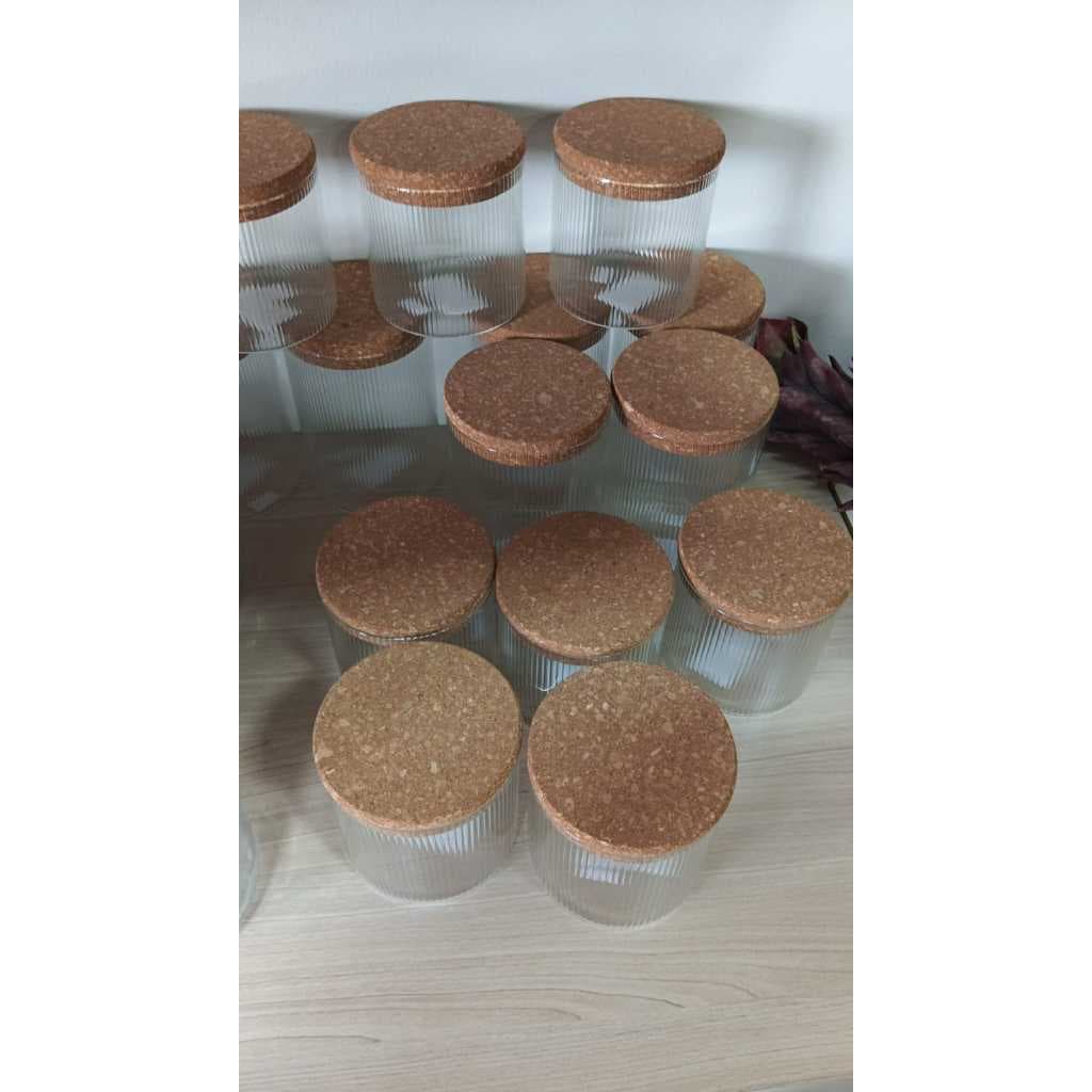 Pote de Vidro com Tampa de Rolha – 450ml e 850ml | Armazenamento Decorativo e Funcional